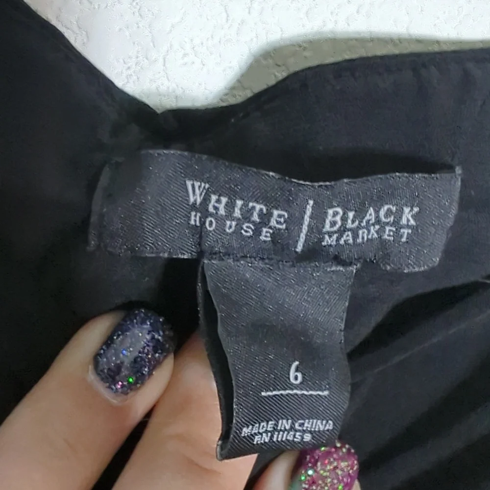White House Black Market Womens Dress Strapless Jersey Beads Christmas Holiday 6